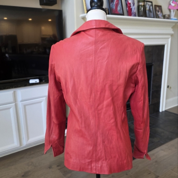 MEL&LISA 100% Lambnappa Buttery Soft  Leather Jacket Blazer 6 - Picture 12 of 16